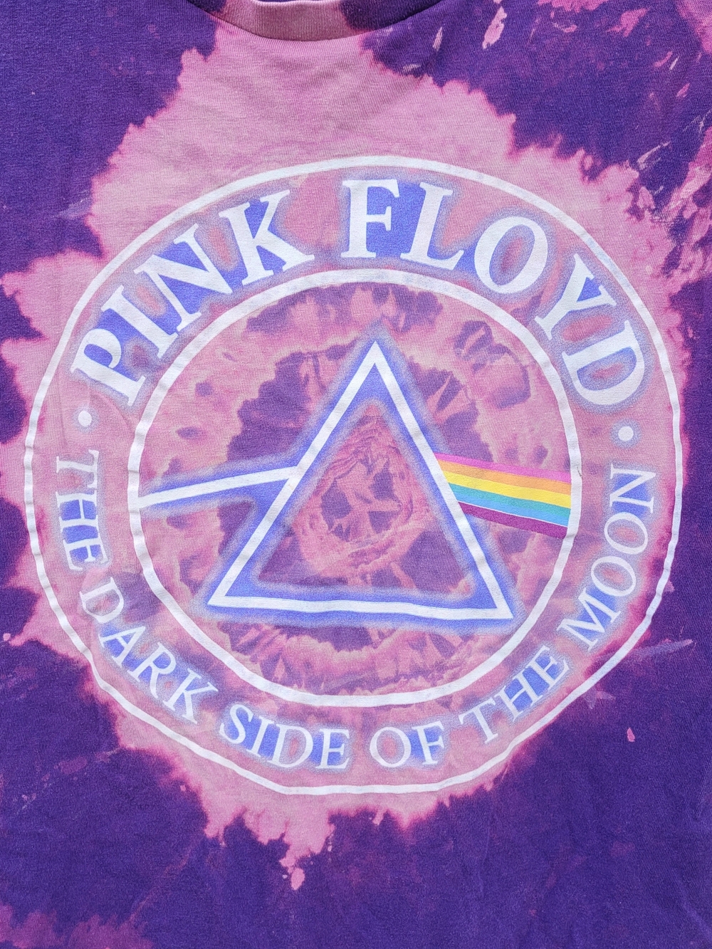Pink Floyd Dark Side of the Moon Purple Tie Dye Graphic Band T-Shirt Medium - Picture 5 of 7